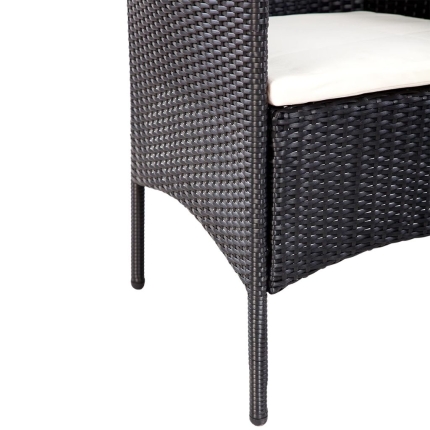 4 Piece Garden lounge Set with Cushions Poly Rattan Black - Image 7