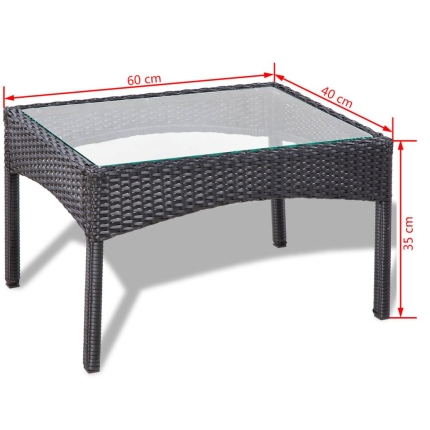 4 Piece Garden lounge Set with Cushions Poly Rattan Black - Image 10