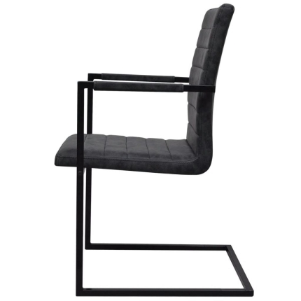 Dining Chairs 4 pcs Black Faux Leather - Image 5
