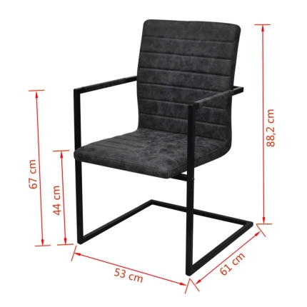 Dining Chairs 4 pcs Black Faux Leather - Image 8