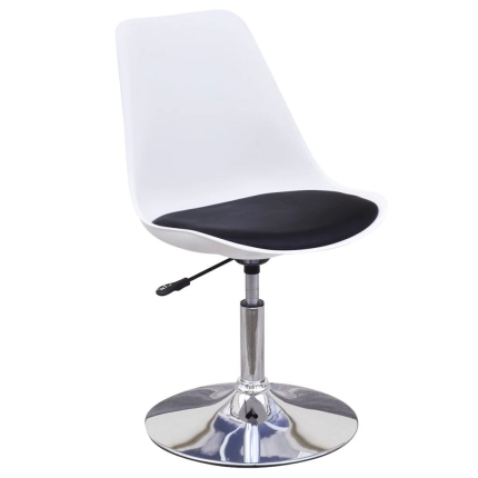 Swivel Dining Chairs 6 pcs White and Black Faux Leather - Image 3