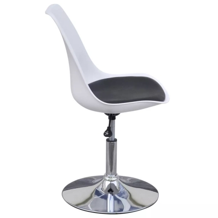 Swivel Dining Chairs 6 pcs White and Black Faux Leather - Image 4