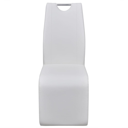Dining Chairs 4 pcs White Faux Leather - Image 2