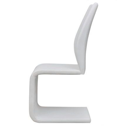 Dining Chairs 4 pcs White Faux Leather - Image 3