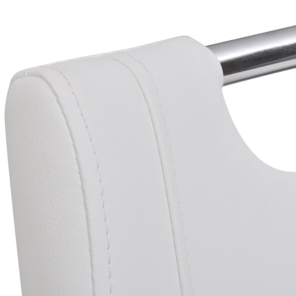 Dining Chairs 4 pcs White Faux Leather - Image 4