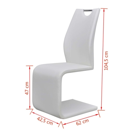 Dining Chairs 4 pcs White Faux Leather - Image 5