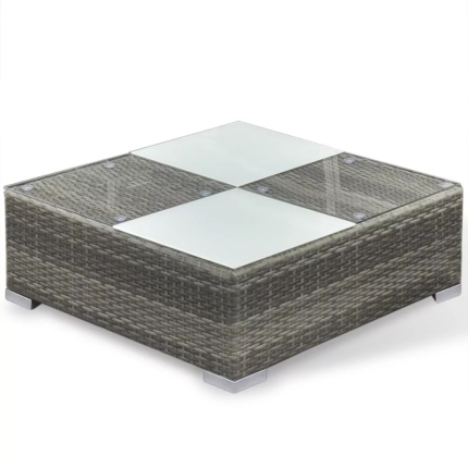 6 Piece Garden Lounge Set with Cushions Poly Rattan Grey - Image 7
