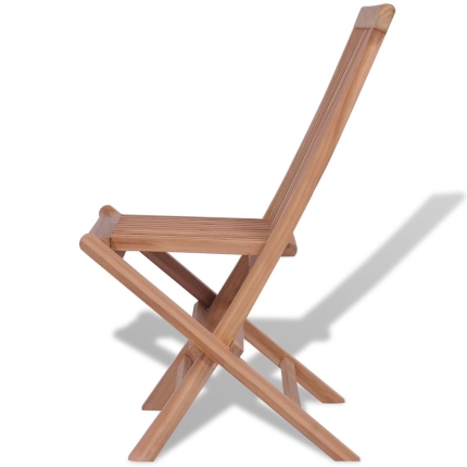 3 Piece Folding Bistro Set Solid Teak Wood - Image 11