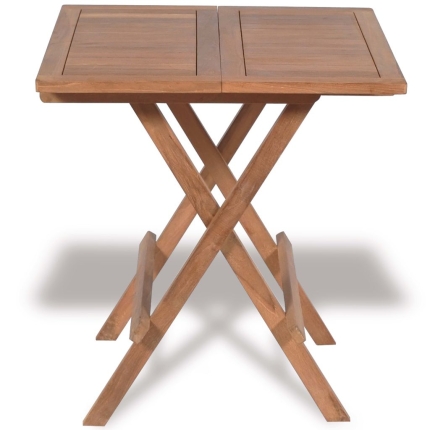 3 Piece Folding Bistro Set Solid Teak Wood - Image 4