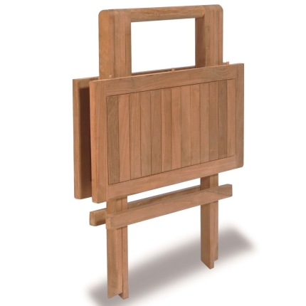 3 Piece Folding Bistro Set Solid Teak Wood - Image 5