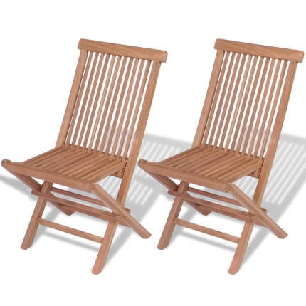 3 Piece Folding Bistro Set Solid Teak Wood - Image 7