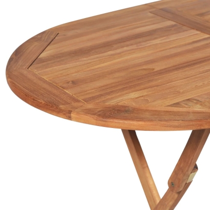 7 Piece Folding Outdoor Dining Set Solid Teak Wood - Image 4