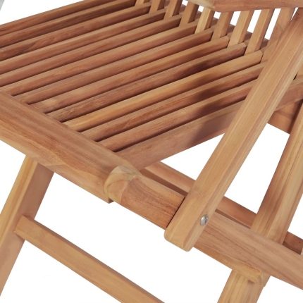 7 Piece Folding Outdoor Dining Set Solid Teak Wood - Image 7