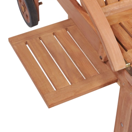 Sun Lounger Solid Teak Wood - Image 8