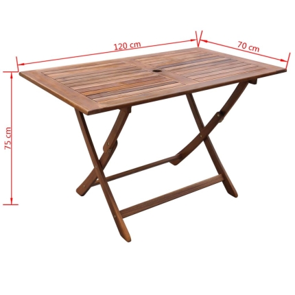 Garden Table 120x70x75 cm Solid Acacia Wood - Image 3