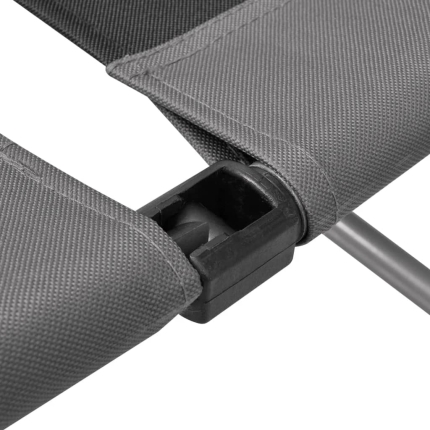 Reclining Camping Chairs 2 pcs Grey and Black - Image 6