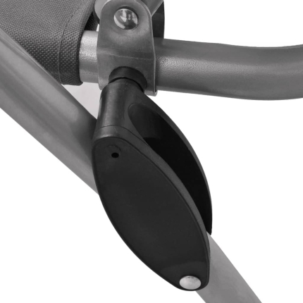 Reclining Camping Chairs 2 pcs Grey and Black - Image 7