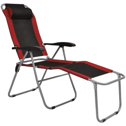 Reclining Camping Chairs 2 pcs Red and Black - Image 2