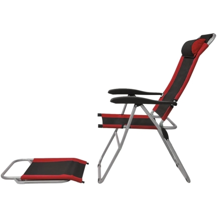 Reclining Camping Chairs 2 pcs Red and Black - Image 4