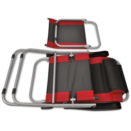 Reclining Camping Chairs 2 pcs Red and Black - Image 9