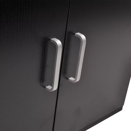 Three Piece Bathroom Furniture and Basin Set Black - Image 4