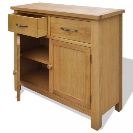 Sideboard 90x33,5x83 cm Solid Oak Wood - Image 3