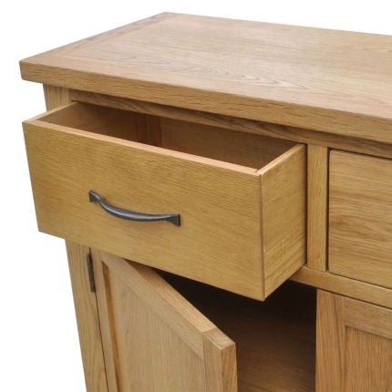 Sideboard 90x33,5x83 cm Solid Oak Wood - Image 4
