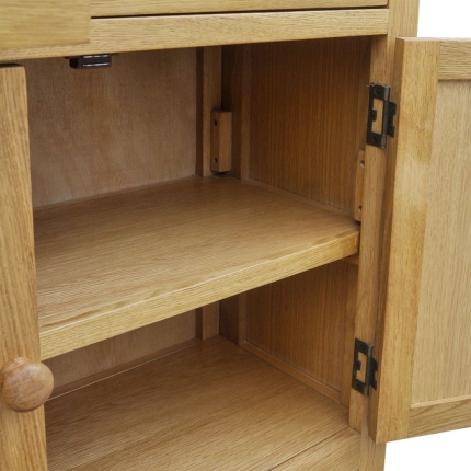 Sideboard 90x33,5x83 cm Solid Oak Wood - Image 5