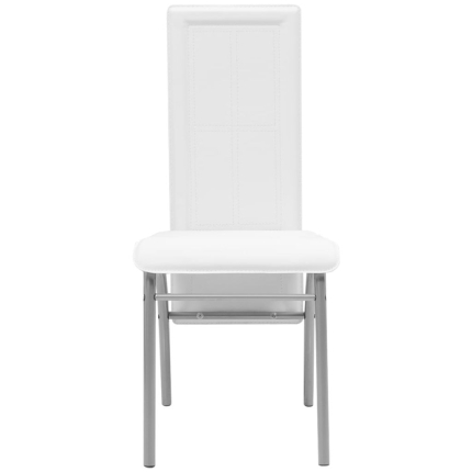 Dining Chairs 4 pcs White Faux Leather - Image 2