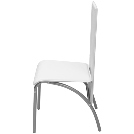 Dining Chairs 4 pcs White Faux Leather - Image 4