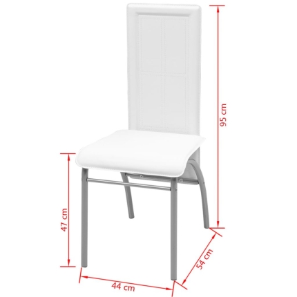 Dining Chairs 4 pcs White Faux Leather - Image 5