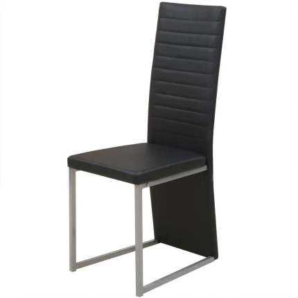 Dining Chairs 4 pcs Black Faux Leather - Image 3