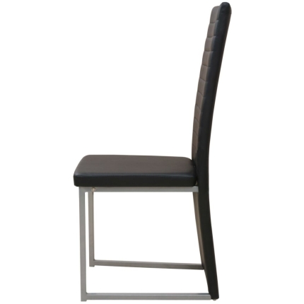 Dining Chairs 4 pcs Black Faux Leather - Image 4