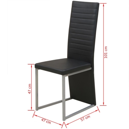Dining Chairs 4 pcs Black Faux Leather - Image 6