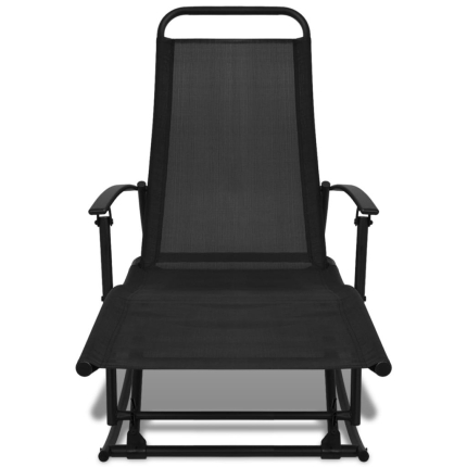 Garden Rocking Chair Steel and Textilene Black - Image 2