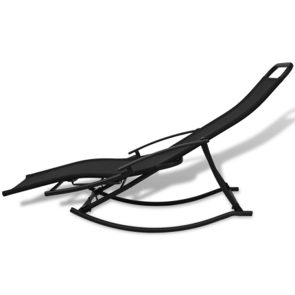 Garden Rocking Chair Steel and Textilene Black - Image 5
