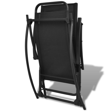 Garden Rocking Chair Steel and Textilene Black - Image 6