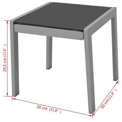 Sun Loungers with Table Aluminium Black - Image 8