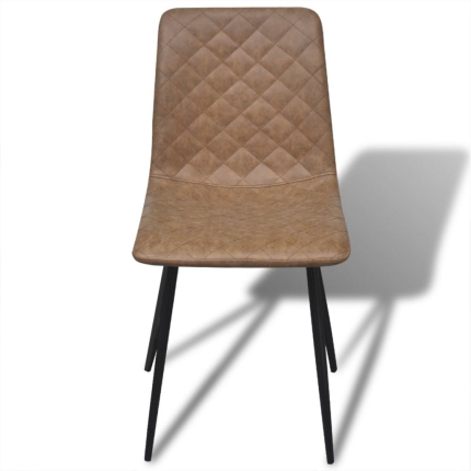 Dining Chairs 2 pcs Brown Faux Leather - Image 5