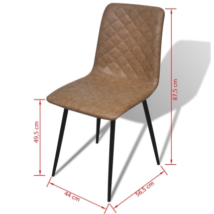Dining Chairs 2 pcs Brown Faux Leather - Image 7