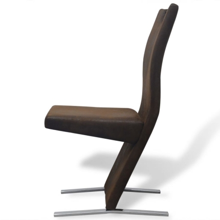 Dining Chairs 2 pcs Brown Fabric - Image 4