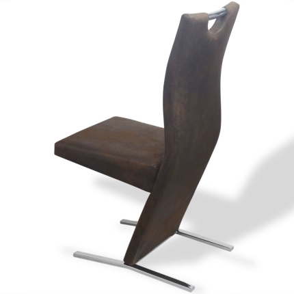 Dining Chairs 2 pcs Brown Fabric - Image 5