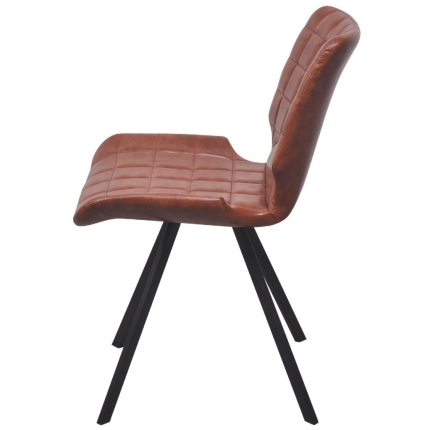 Dining Chairs 2 pcs Brown Faux Leather - Image 4