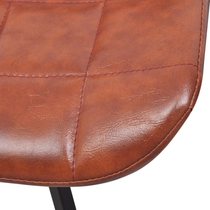 Dining Chairs 2 pcs Brown Faux Leather - Image 6