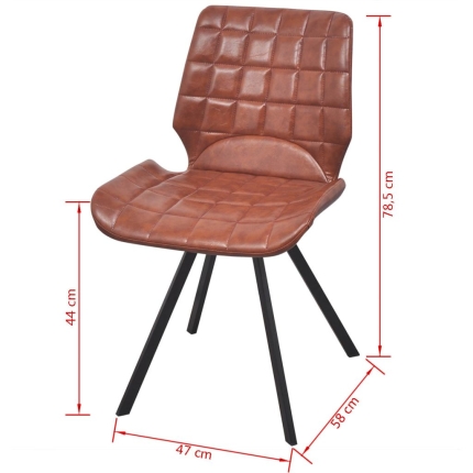 Dining Chairs 2 pcs Brown Faux Leather - Image 7