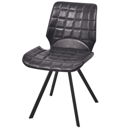 Dining Chairs 2 pcs Black Faux Leather - Image 2