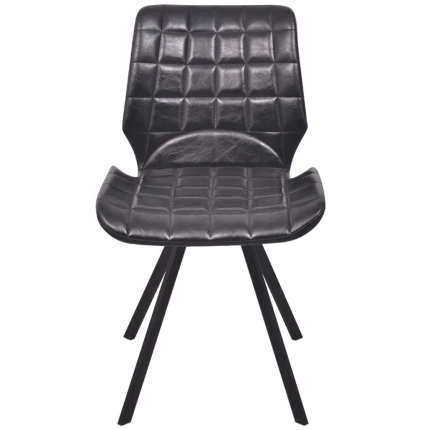 Dining Chairs 2 pcs Black Faux Leather - Image 3