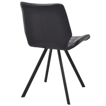 Dining Chairs 2 pcs Black Faux Leather - Image 5