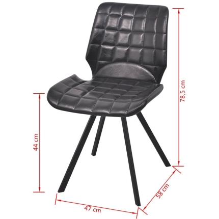 Dining Chairs 2 pcs Black Faux Leather - Image 7