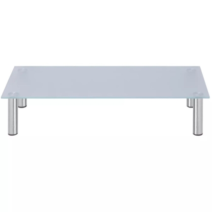 Monitor Riser/TV Stand 80x35x17 cm Glass White - Image 2